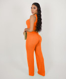 Hollow Out Knits Sleeveless Solid Color Suit TR-1295