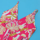 Sexy Sling V Neck Print Dress FSXF-591