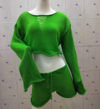 Vacation Sunscreen Short Top Two Piece Shorts Set GFQS-0324