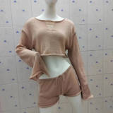 Vacation Sunscreen Short Top Two Piece Shorts Set GFQS-0324