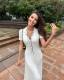 Fashion Patchwork Short Sleeve Knits Maxi Dress GFQS-1390