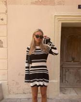 Flared Sleeve Backless Knit Slim Dress GFQS-1374