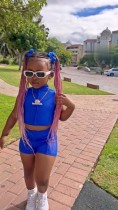 Kids Girl's Solid Color Sleeveless 2 Piece Shorts Set GYAY-M8059 
