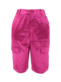 Solid Color Zipper Loose Knit Shorts YUF-90129