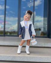 Kids Girl's Color Block Blazer Coat GYAY-M8072 