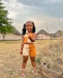 Kids Gril's Color Block Backless Vest Two Piece Shorts Set GYAY-M8035 
