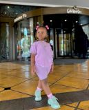 Kids Girl's Solid Color T Shirt Two Piece Shorts Set GYAY-M8036 
