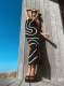 Wave Stripe Tube Tops Bodycon Dress GFQS-1225