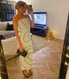 Wave Stripe Tube Tops Bodycon Dress GFQS-1225