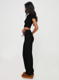 Solid Color Short Sleeve Pants Two Piece Set YD-8806