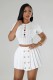 Short Sleeve Knits Sport Two Piece Skirts Set OSM-4411