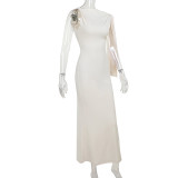 Sexy Solid Color Lace-up Maxi Dress FL-JY24115