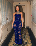 Gold Velvet Hollow Out Light Bodycon Dress ZSD-0661