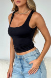 Casual Solid Color Skinny Bottom Shirt Top MZ-001