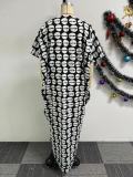 Printed Color-blocked Patchwork Loose Long Dress NY-10763