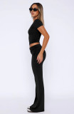 Short Sleeve Pullover And Drawstring Pants Set YD-8809