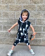 Kids Boy Tie Dye Print Sleeveless Hooded 2 Piece Shorts Set GYMF-133