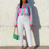 High Waist Belt Casual Small Leg Suit Pants GCZF-P01A-C1
