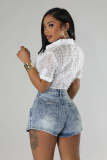 Fashion Denim Button Culottes LX-1382