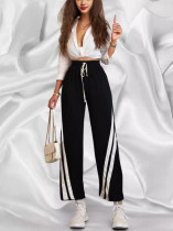 Casual Patchwork Loose Straight Pants OD-8674