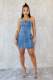 Sexy Denim Tube Tops Zipper Mini Dress CM-8718