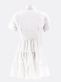 Casual Solid Short Sleeve Loose Dress SFY-415