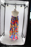 Sexy Halter Multi Color Printed Long Dress SFY-410