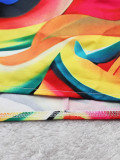 Sexy Halter Multi Color Printed Long Dress SFY-410