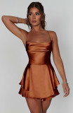 Solid Color Backless Sling Mini Dress GYSM-W0732