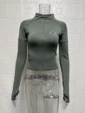 Half High Neck Skinny Zipper Pullover GYSM-LZY015