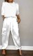 Plus Size Smooth Satin Half Sleeve Top Pants Two Piece Suit GYSM-W0733