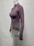 Half High Neck Skinny Zipper Pullover GYSM-LZY015