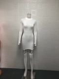 Solid Long Sleeve Sexy Buckle Sock Dress Two Piece Set GYSM-W0316