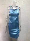 Sexy Backless Hollow Out Tie Up Mini Dress GYSM-W0317