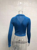 Pleated Lapel Single Breasted Long Sleeve Shirt GYSM-W0292