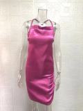 Sexy Backless Hollow Out Tie Up Mini Dress GYSM-W0317