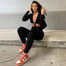 Long Sleeve Tie Up Hollow Out Jumpsuit GYSM-W0301