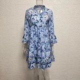 Plus Size V-neck Floral Patchwork Print Mini Dress GYSM-W0531