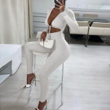 Long Sleeve Tie Up Hollow Out Jumpsuit GYSM-W0301