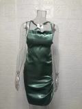 Sexy Backless Hollow Out Tie Up Mini Dress GYSM-W0317