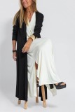 Solid Color Pullover V-Neck Dress Cardigan Jacket Set GYSM-W0743