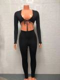 Long Sleeve Tie Up Hollow Out Jumpsuit GYSM-W0301