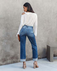 Fashion Washed Loose Casual Jeans GYAN-3203