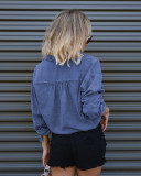 Fashionable Double Pocket Loose Denim Shirt GYAN-630