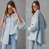 Long Sleeve Lapel Denim Shirt Coat GYAN-32131