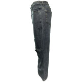 Fashion Denim Button Washed Loose Jeans WAF-77668