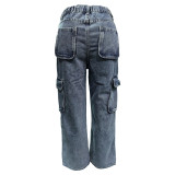 Fashion Multi-pocket Loose Jeans WAF-77669