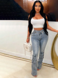 Fashion Multi Pocket Slim Jeans CH-88016