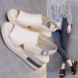 Muffin Thick Bottom Slope Heeled Shoes GYUX-7899