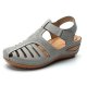 Round Toe Hollow Out Baotou One Buckle Strap Sandals GYUX-087
